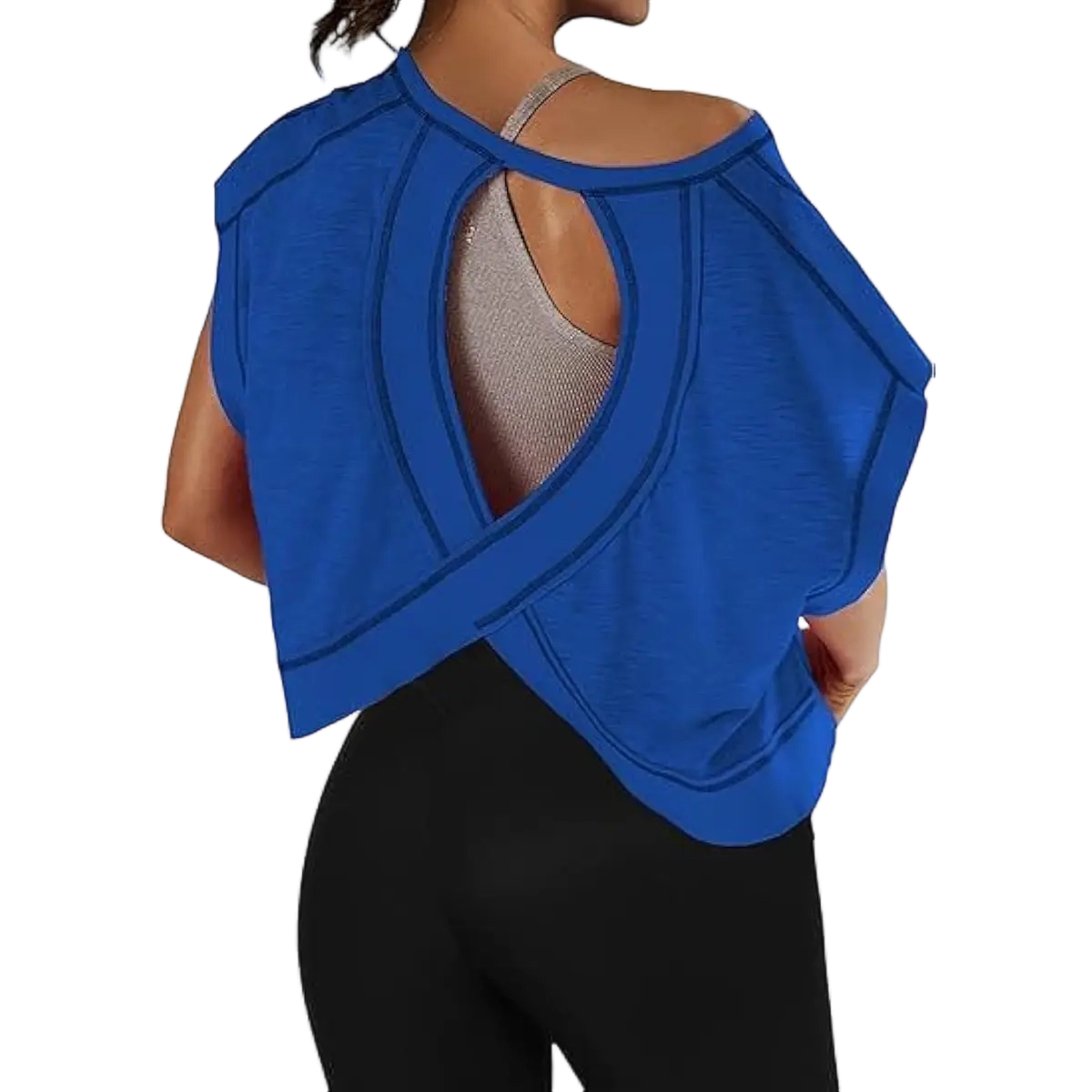 Women's Open Back Tops Y2K Short / Long Sleeve Workout Shirts Casual Yoga Athletic Gym Slouchy Crop Running Tees