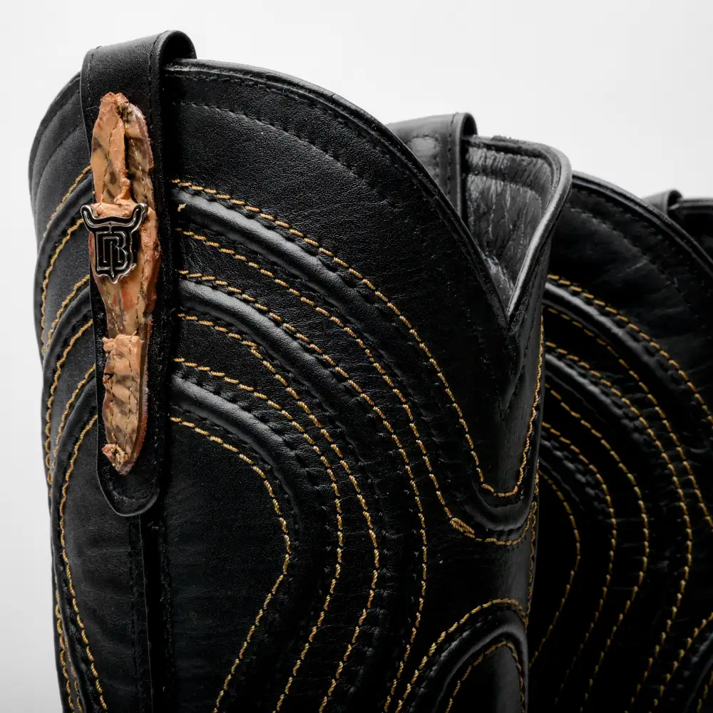 Light Brown Rustic Jumbo Pirarucu Leather Boots - Square Toe