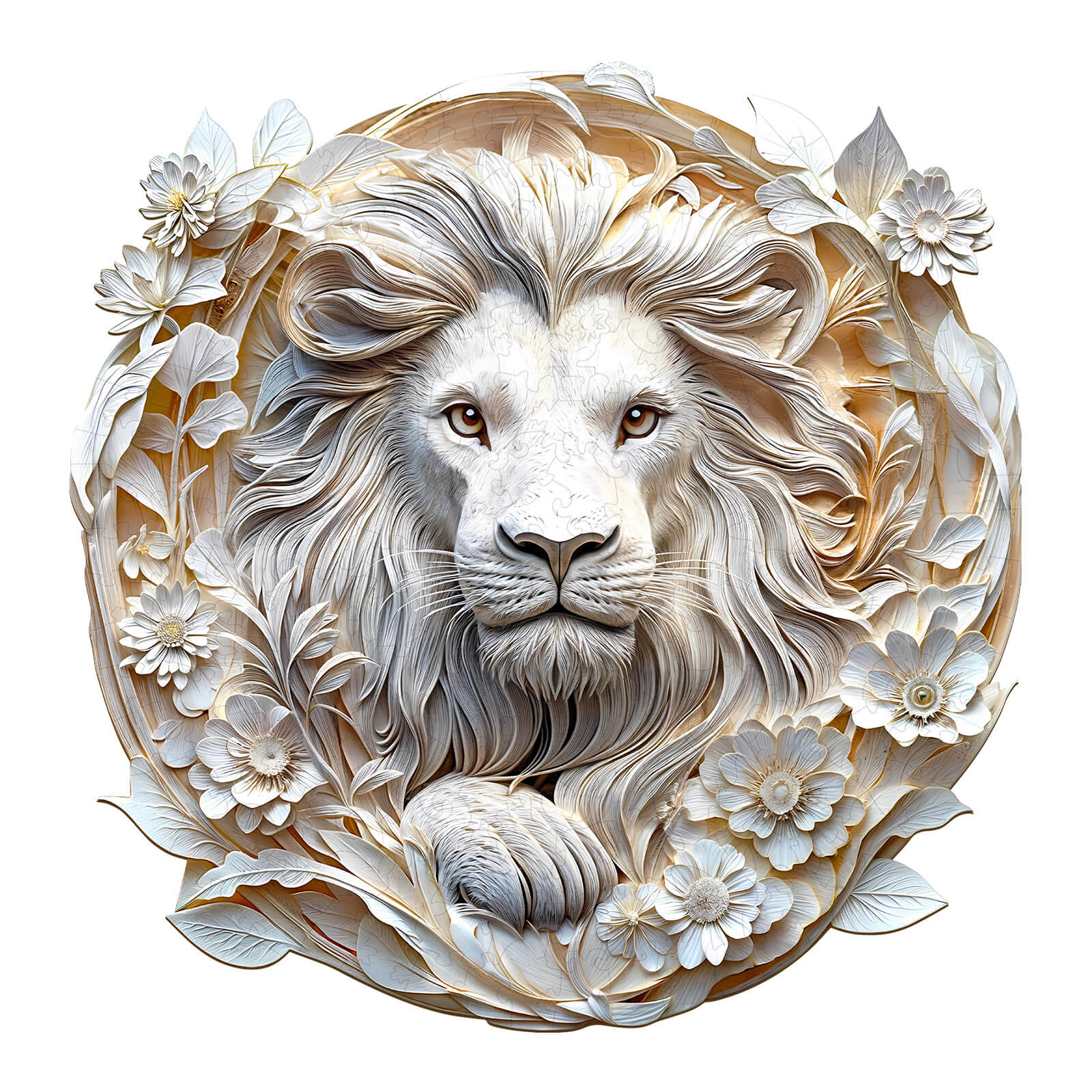 Paper Lion Wooden Jigsaw Puzzle