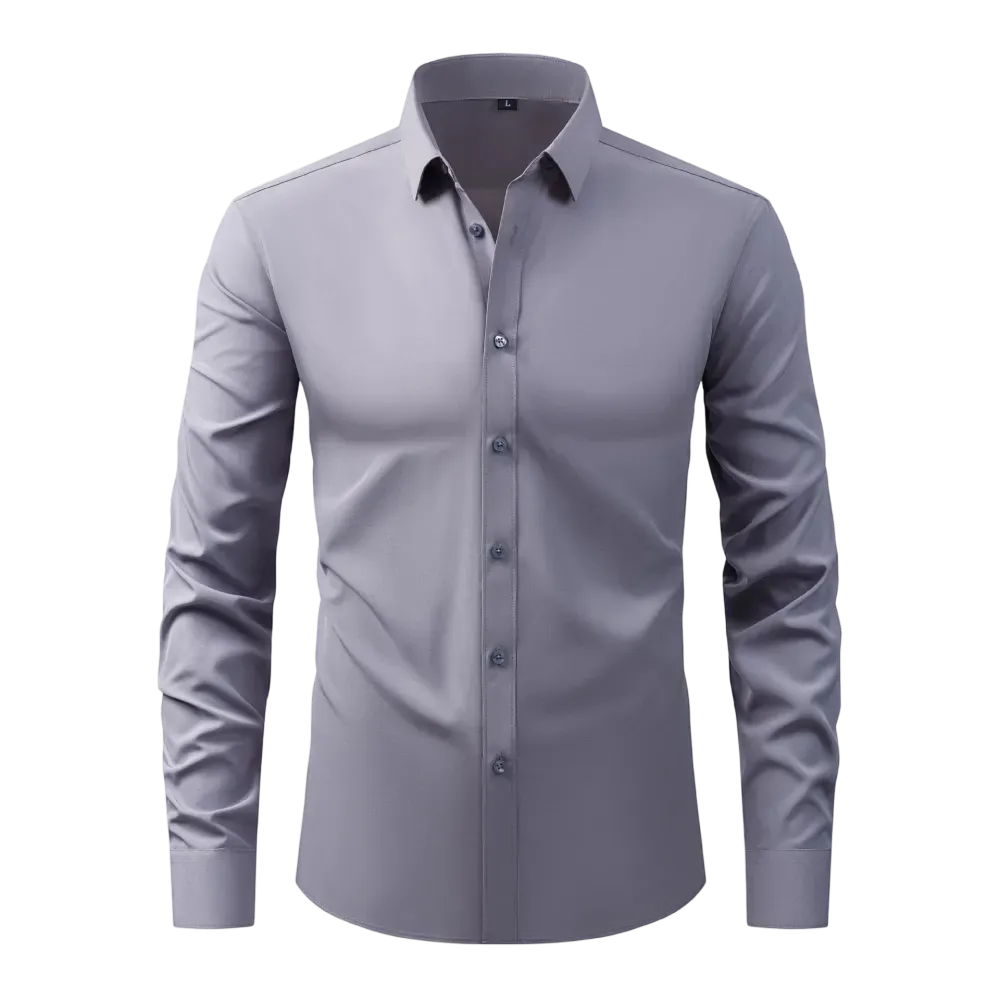 Four-Sided Elastic Natural Button Men'S Large Size Shirt Free Of Ironing And Anti-Wrinkle Business