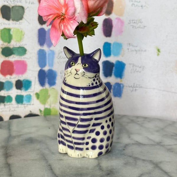 Hand-Painted Cat Vase Collection
