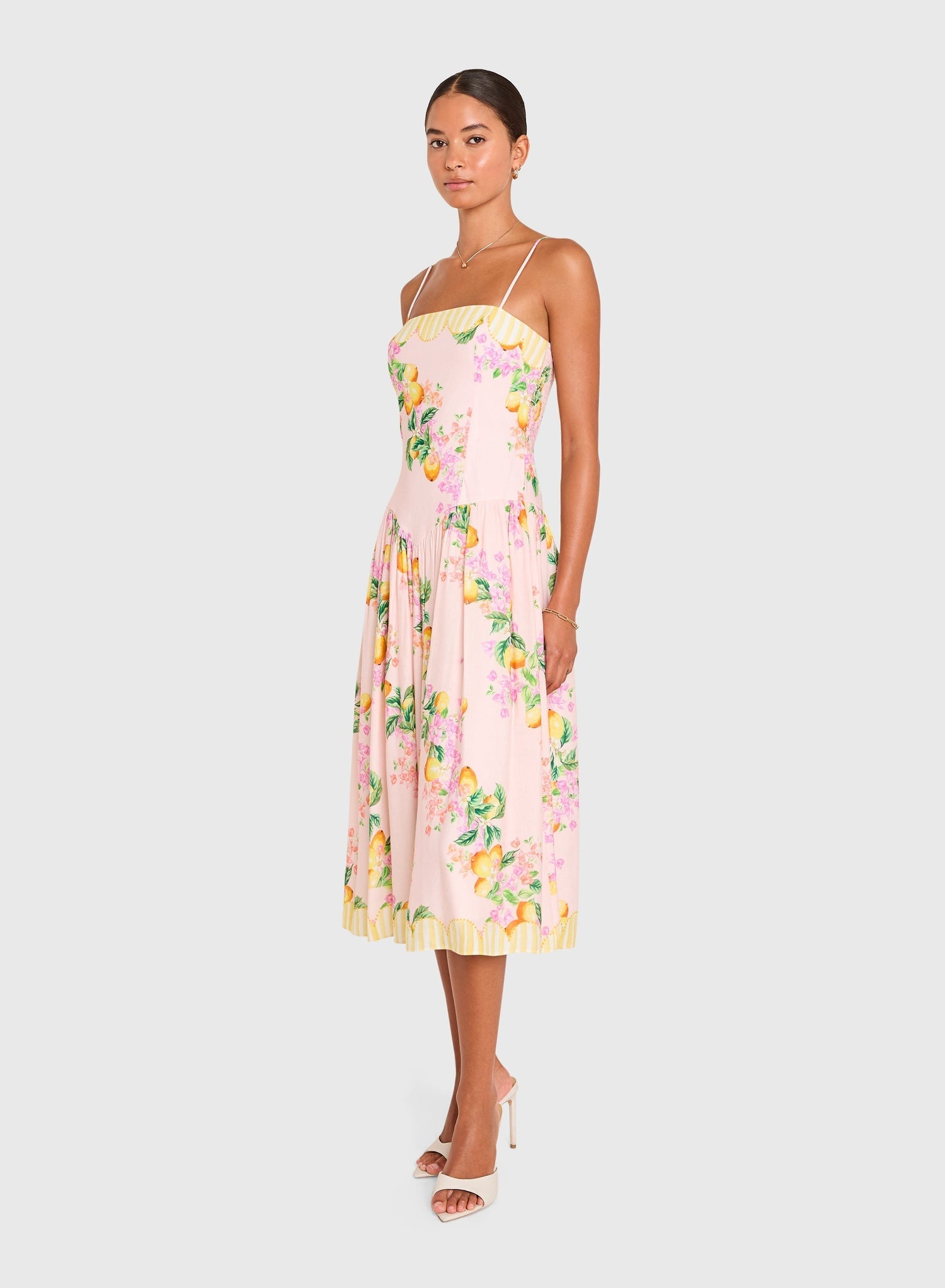 Delora Midi Dress in Limoncello Print