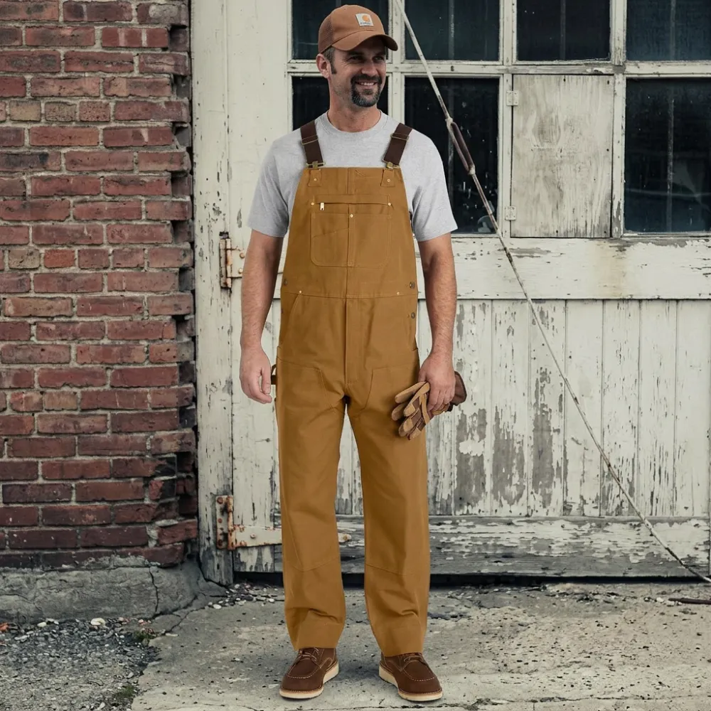 💥Last Day 50% SALE OFF 💥Promotion ! Men's Denim Bib Overalls, Workwear with Adjustable Straps and Convenient Tool Pockets