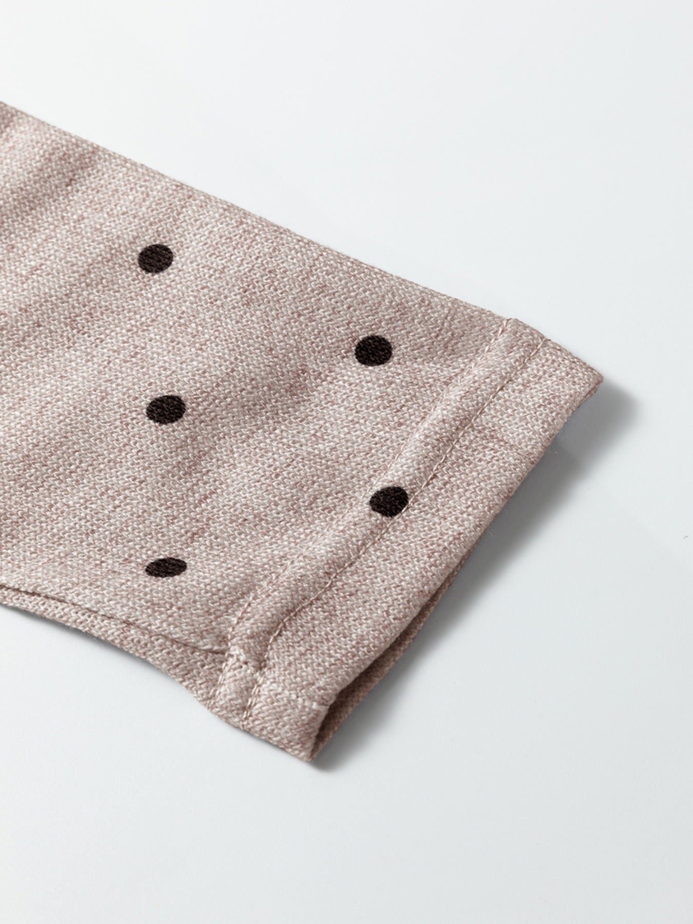 Polka Dot Boat Neck Knit Long Sleeve T Shirt