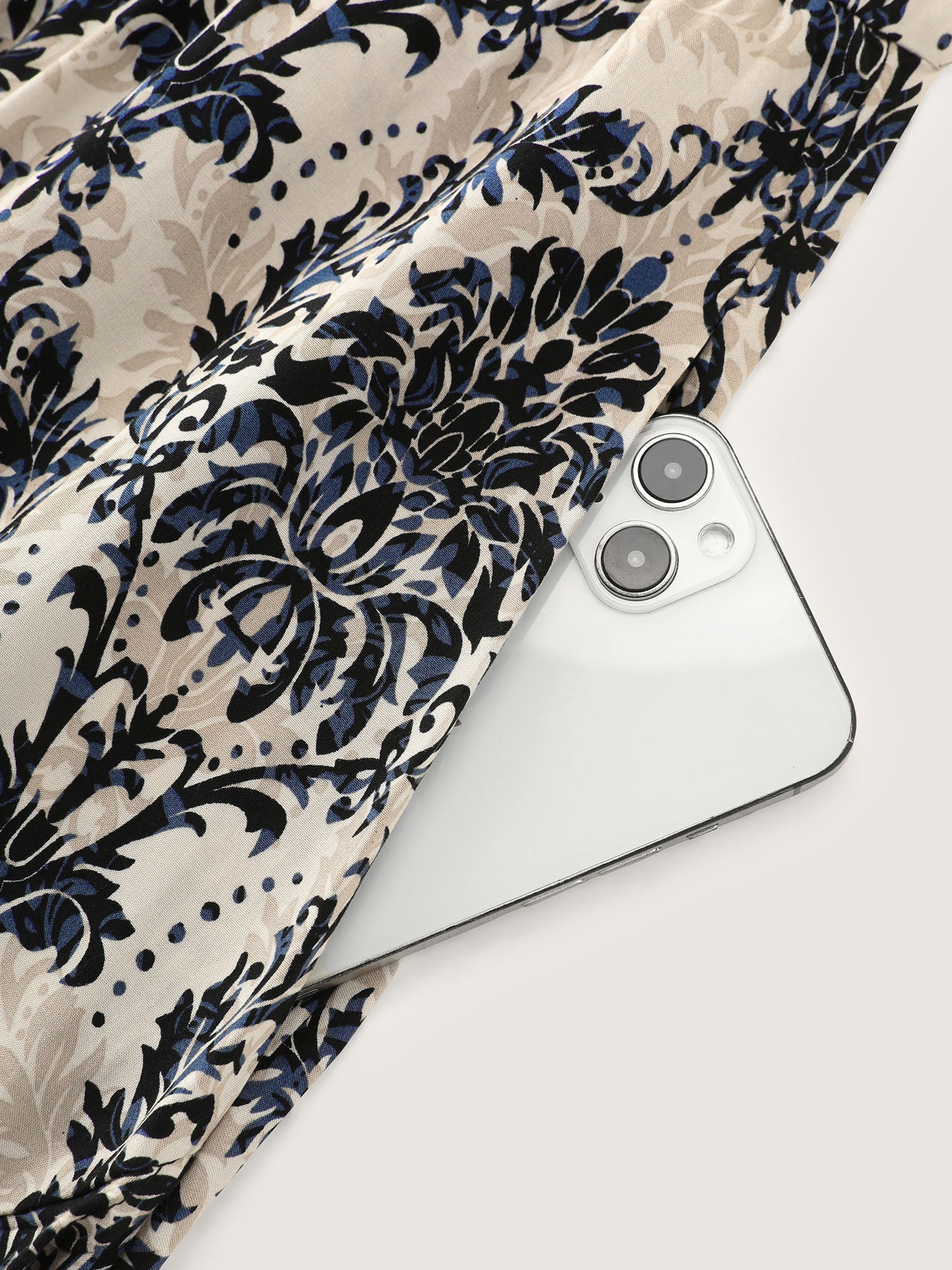 Ornate Print Cold-Shoulder Maxi Dress