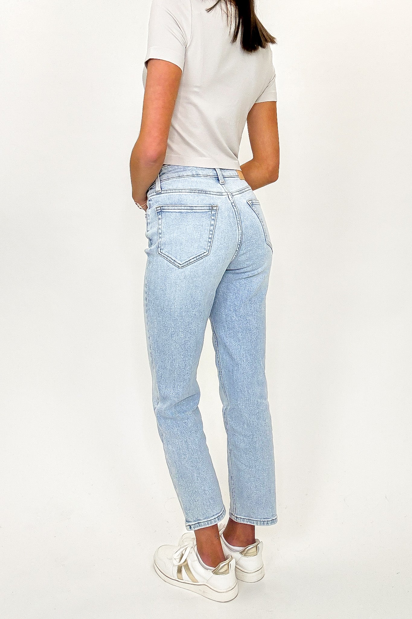 High Rise Crop Straight Pants