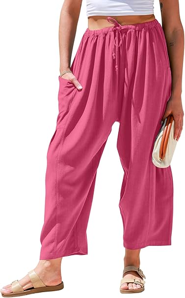 🎁Women's Polyester Wide Leg Pants with Pockets