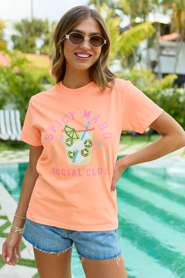 Spicy Marg Social Club Neon Orange Graphic Tee