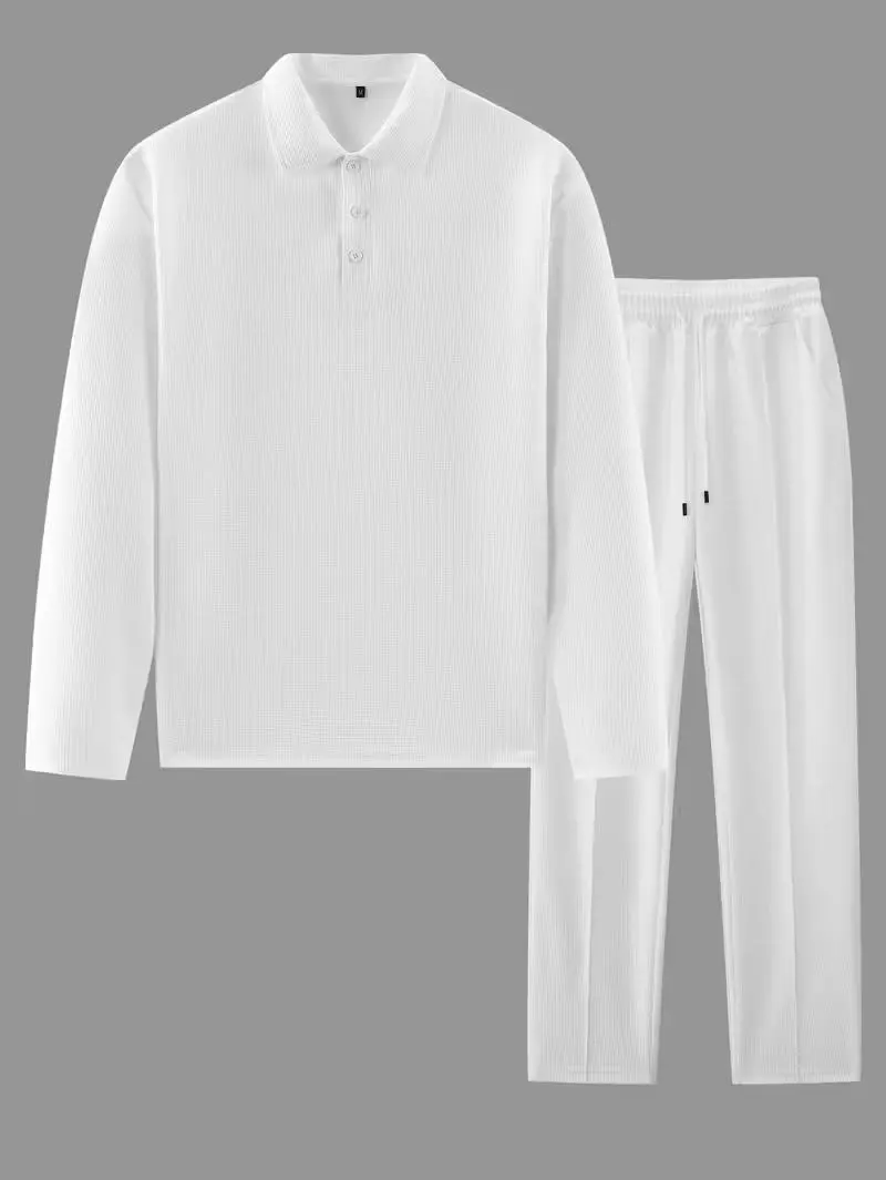 2-piece men's luxury retro suit set - Four season long sleeved jacket and pants with chest pocket