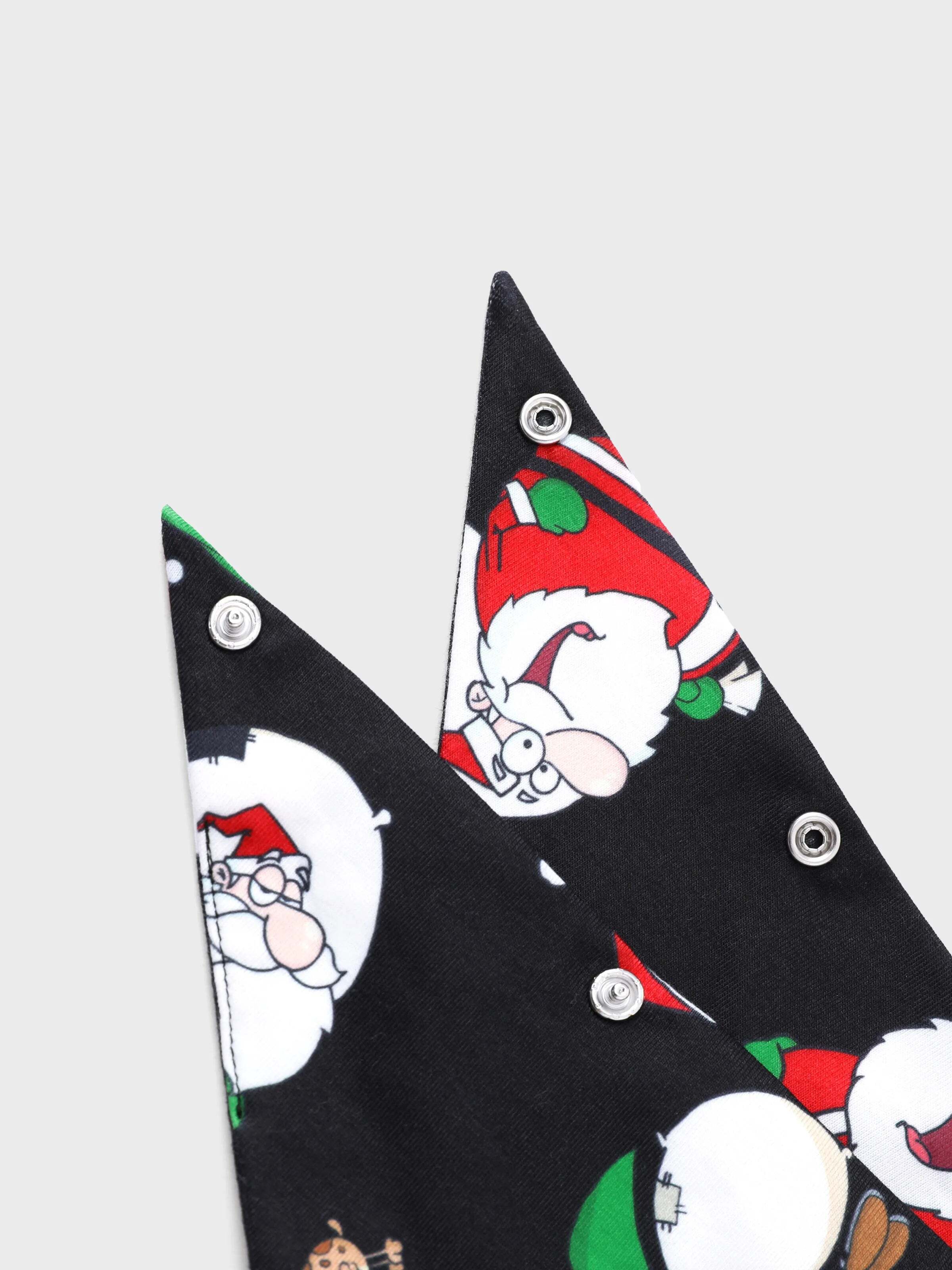 Christmas Matching Family Pajamas Set Christmas Santa Print Black and White PJS with Christmas Socks Black