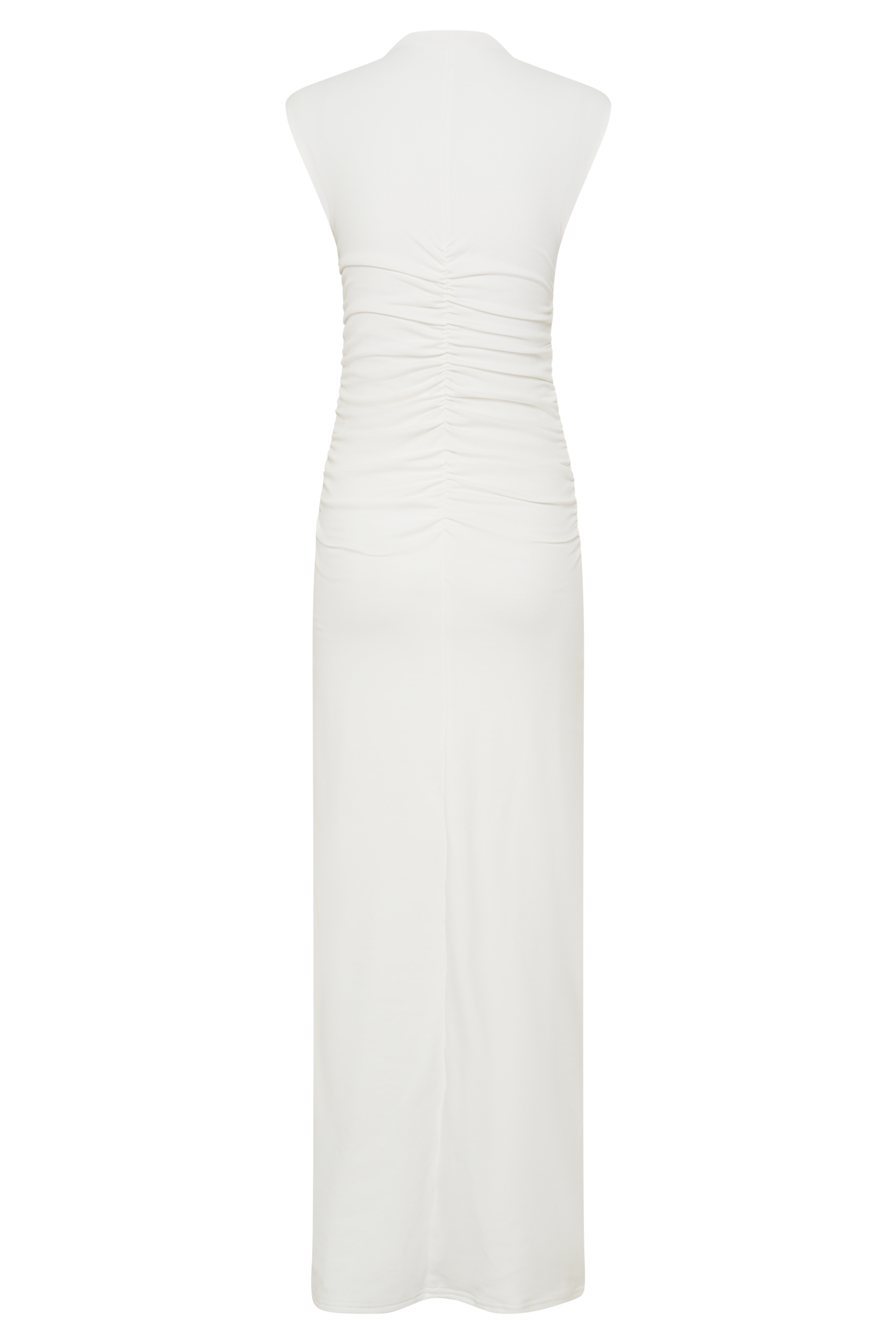 White High Neck Sleeveless Maxi Dress