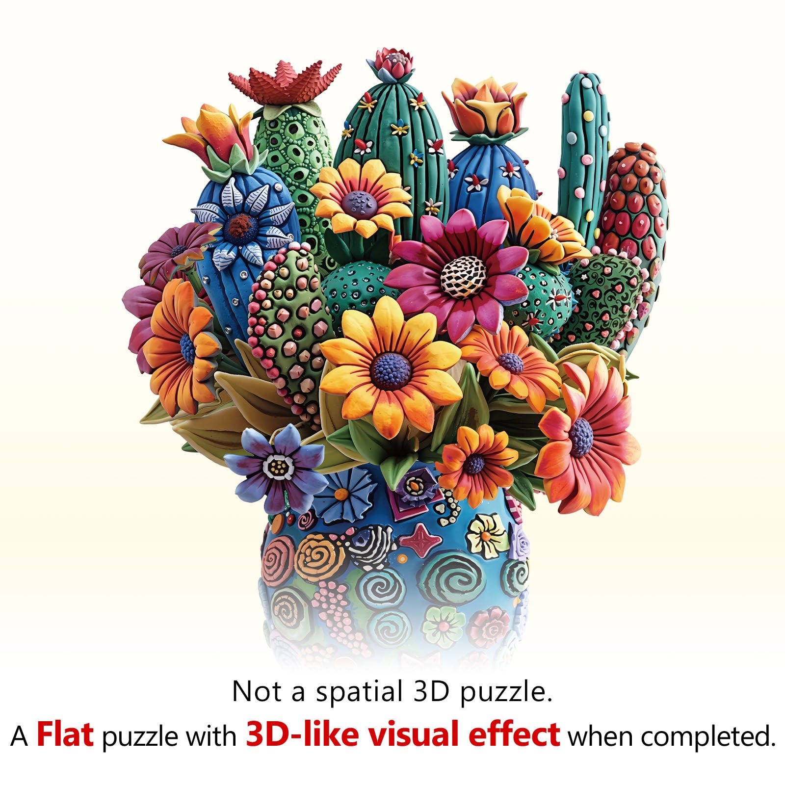 Blooming cactus Wooden Jigsaw Puzzle