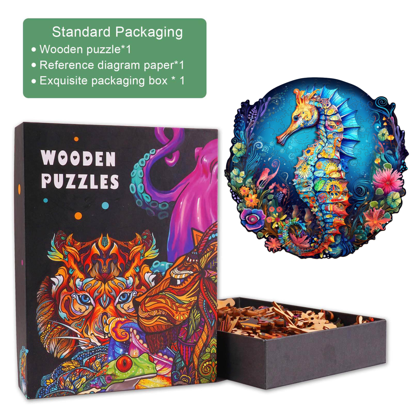 Seahorse 2 Wooden Jigsaw Puzzle
