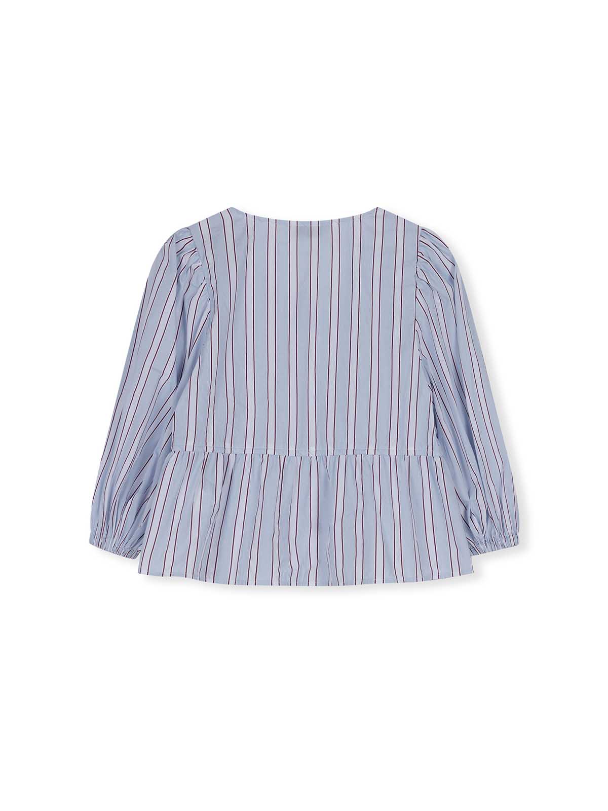 ASOBIO Bow Tie Front Peplum Shirt