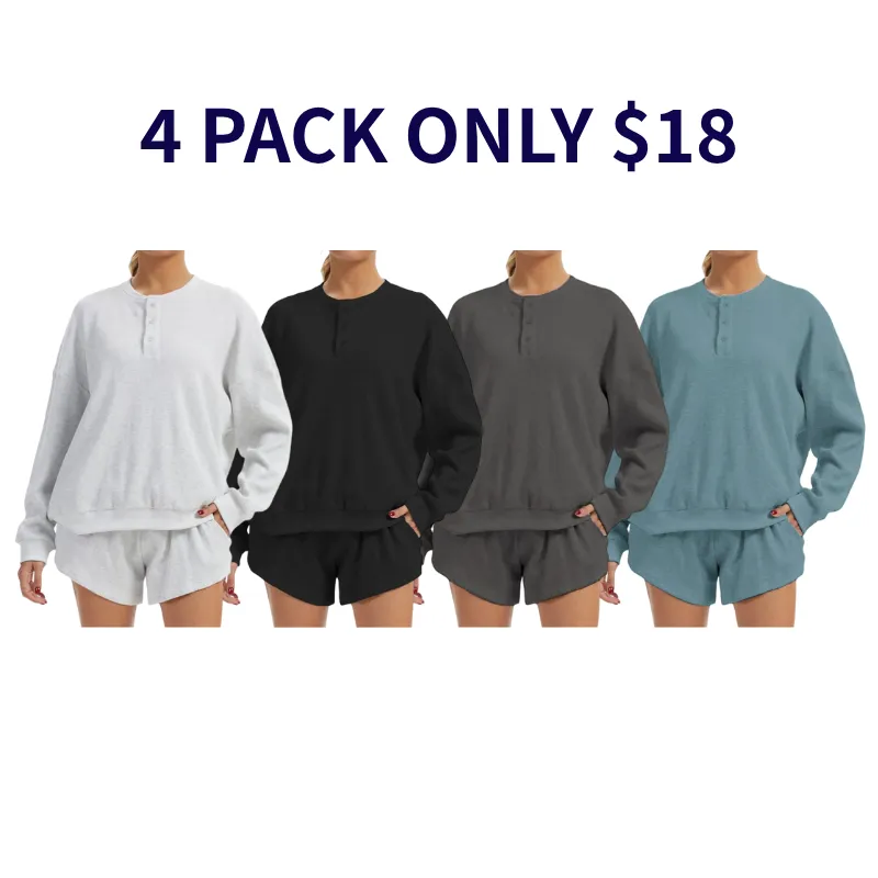 Women's Oversized Waffle Knit Lounge Set