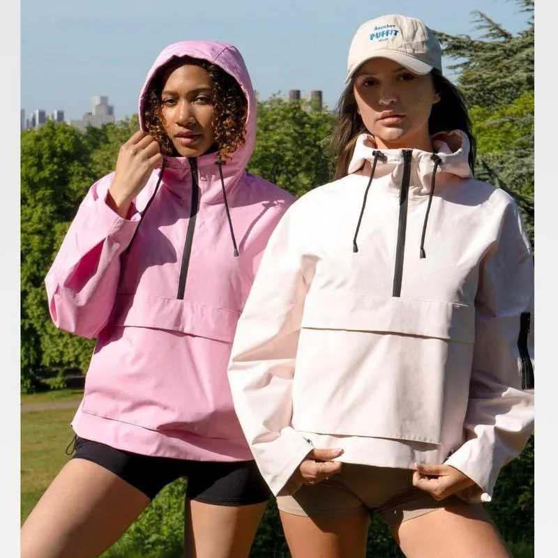 Woman Waterproof Oversized Fall Hoodie Coat Warm Half Zip Rain Jacket