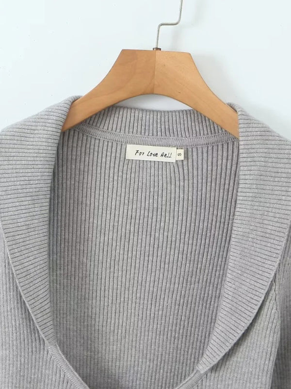 Lapel Long-Sleeved Jacket Spaghetti Strap Pleated Mini Skirt