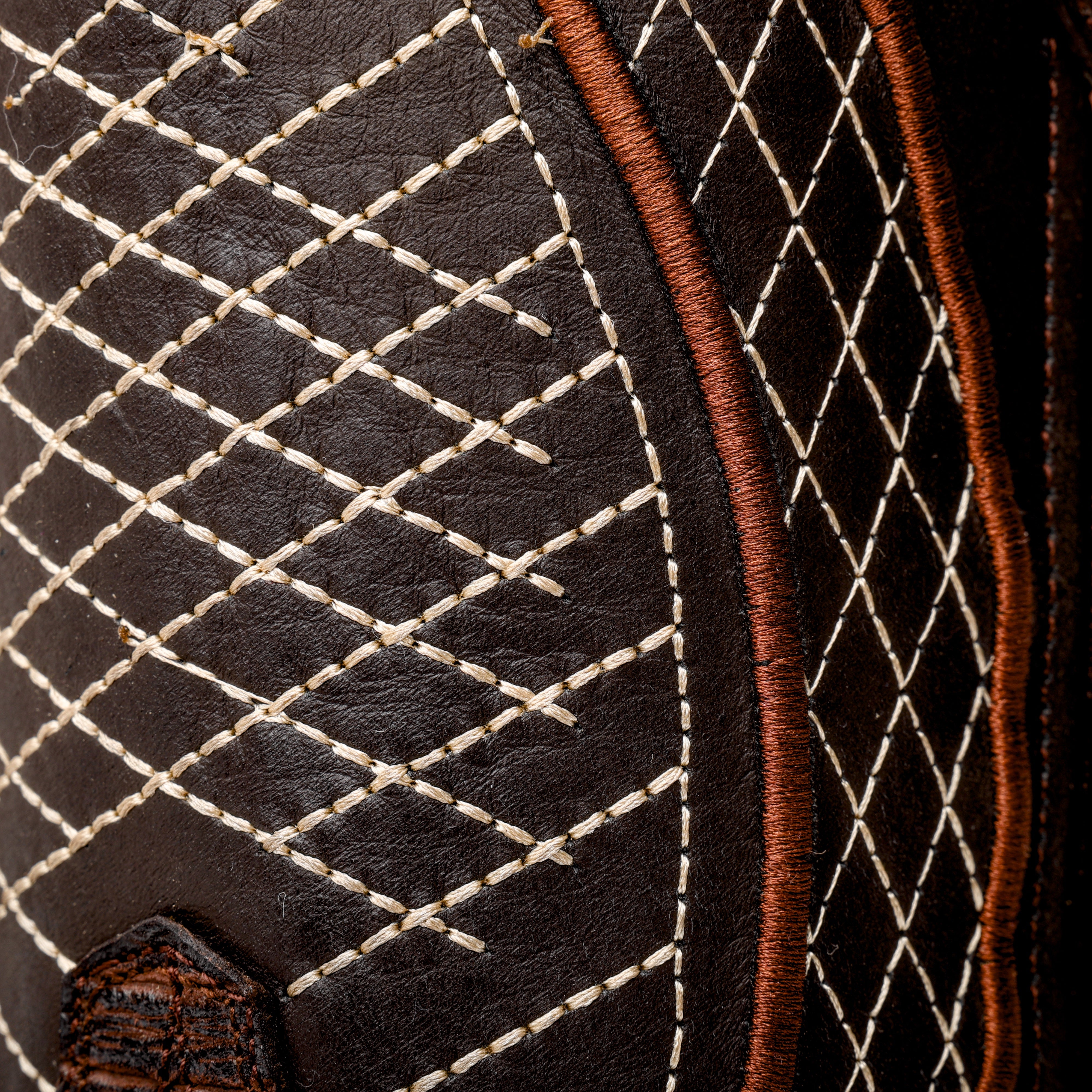 Chocolate Brown Python Leather Boots -Square Toe