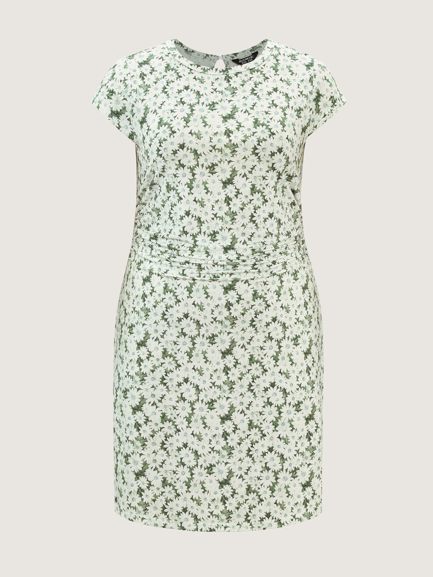 Floral Print Ruched Bodycon Fit Mini Dress