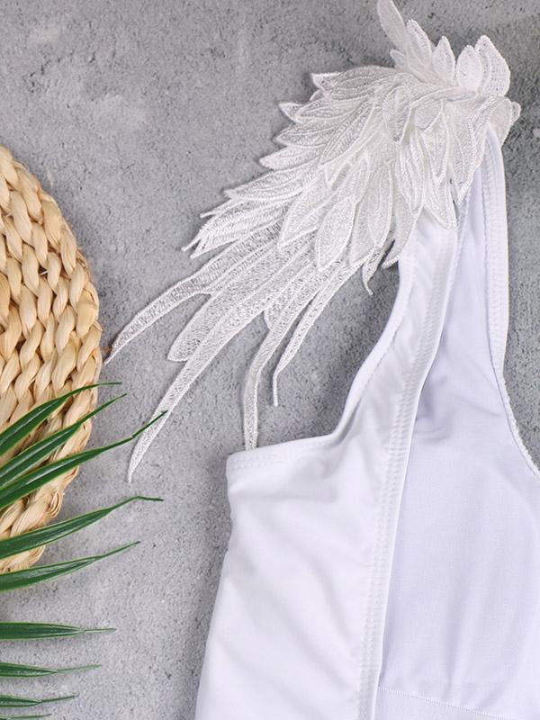 Sexy Backless Angel Wing Leopard One-piece Swimsuit