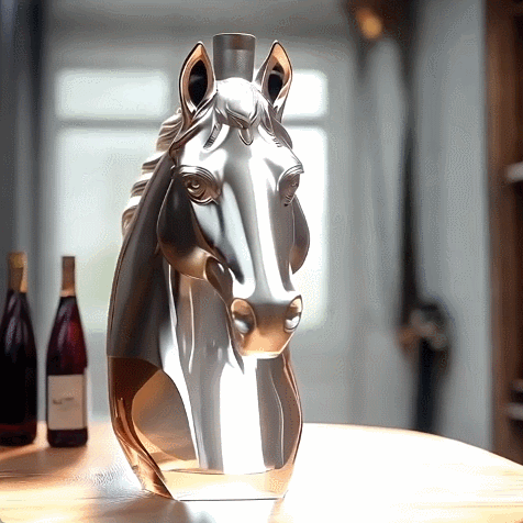 Handblown Horse Whiskey Bottle  Timeless Elegance Meets Craftsmanship