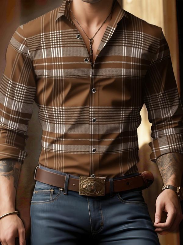 Men’s Plaid Long Sleeve Casual Shirt