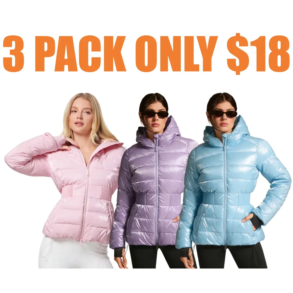 Shiny Water-Repellent Lightweight Puffer Jacket