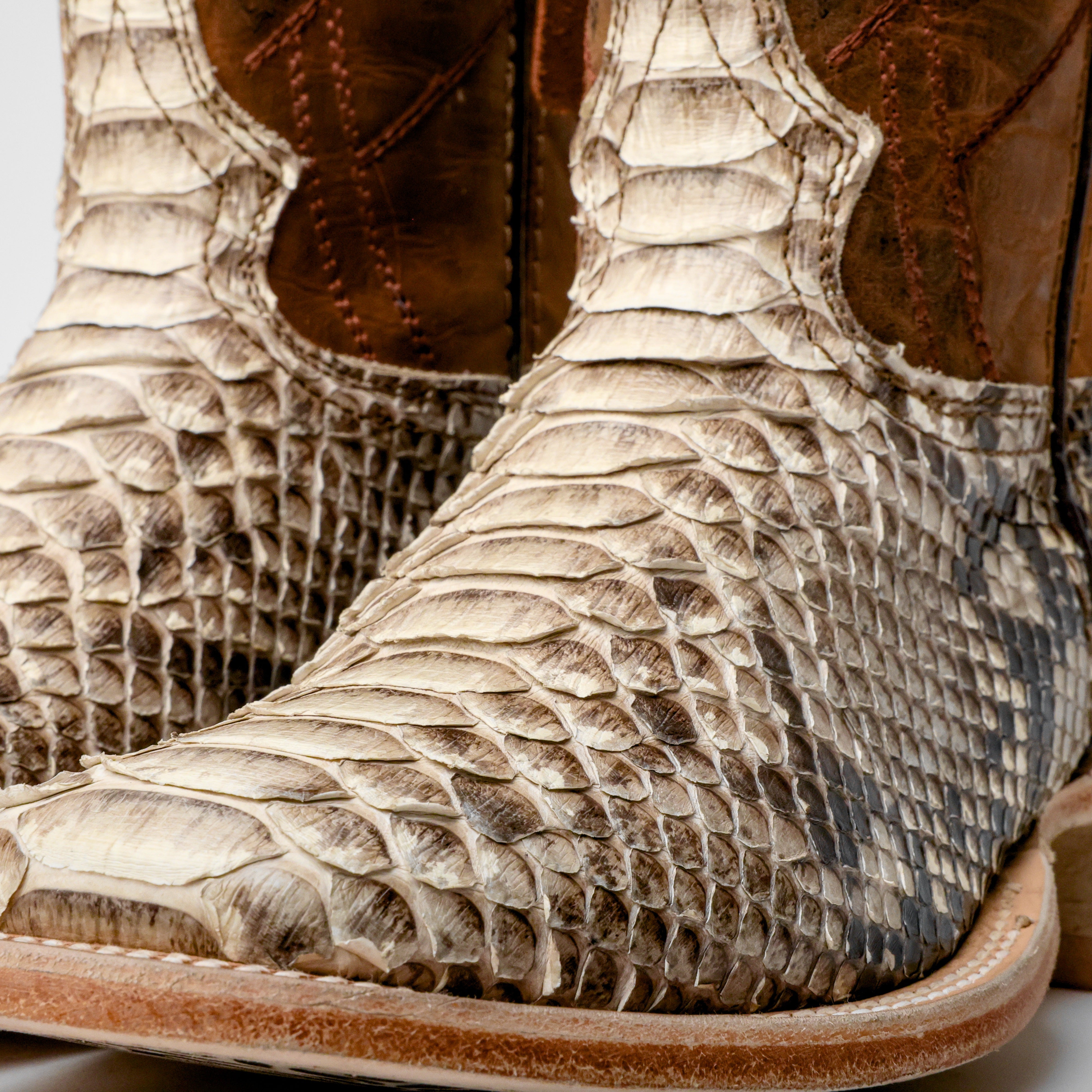 Genuine Python Boots - Square Toe