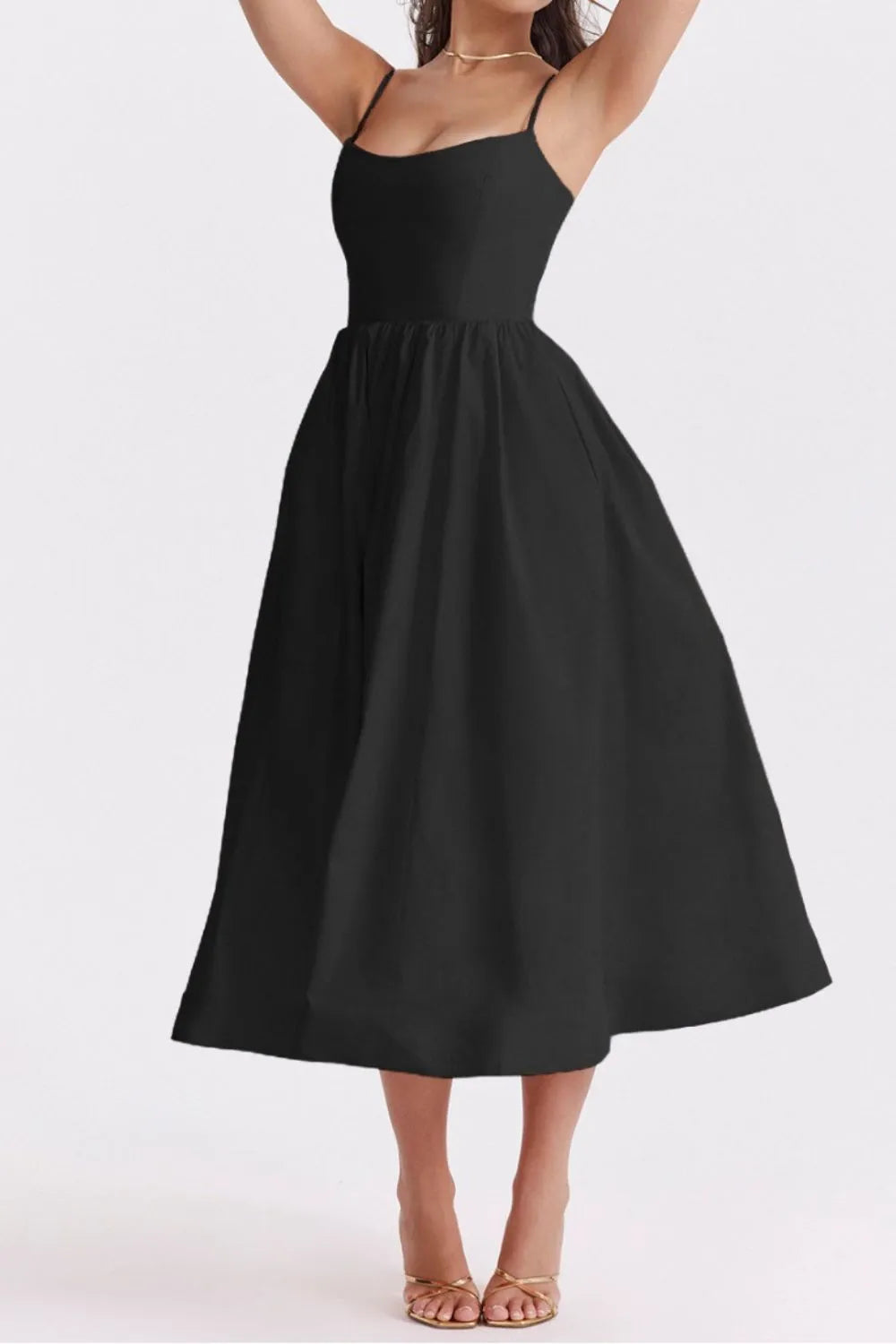 Floral Print Spaghetti Strap Midi Dress