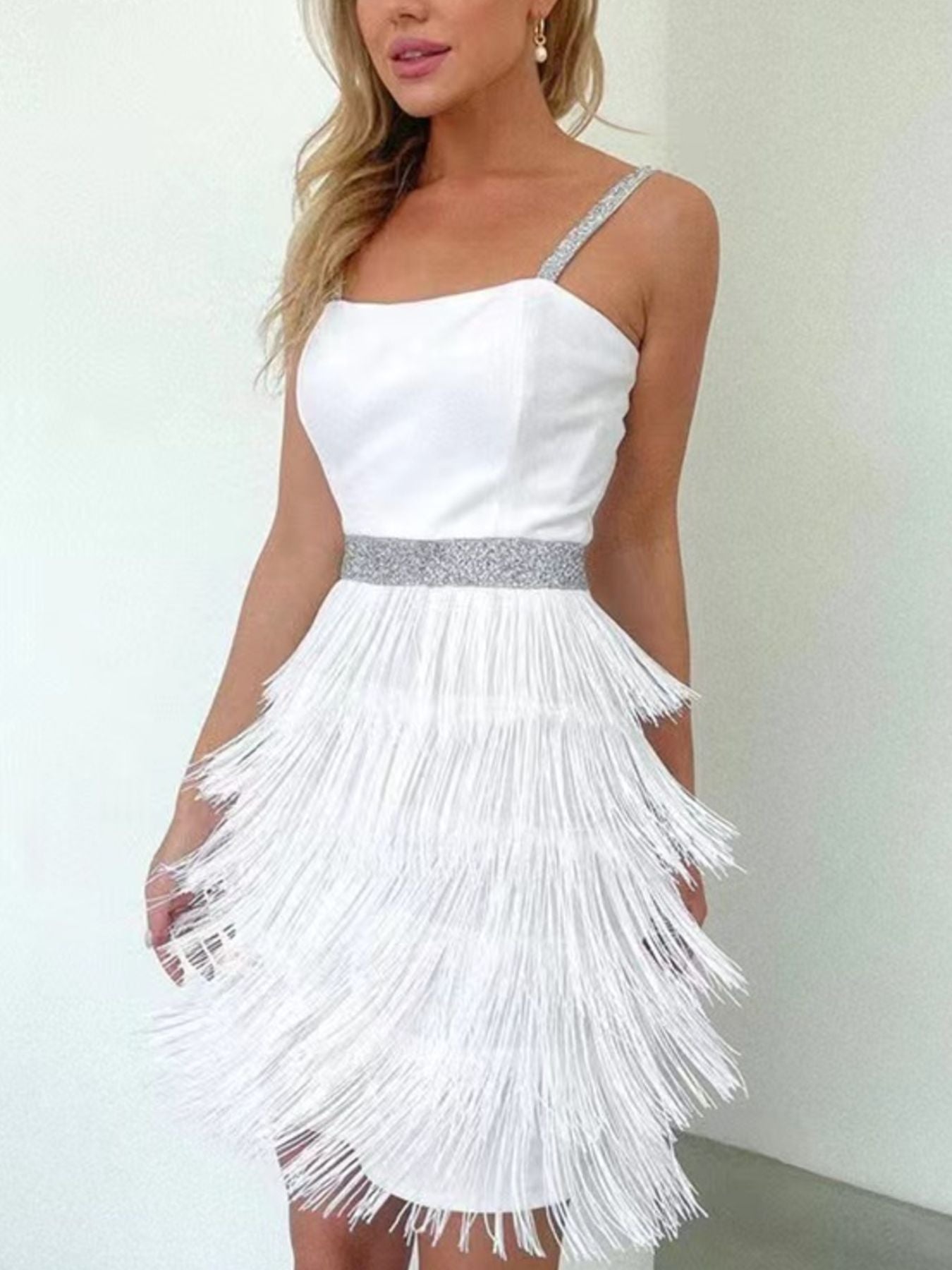 Fringe Trim Cami Mini Dress