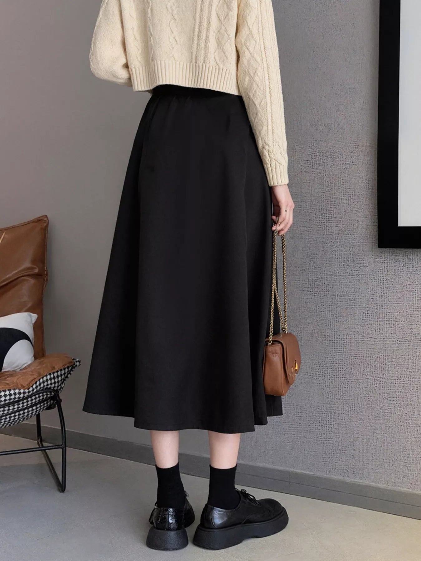 Asymmetrical Hem A-Line Skirt
