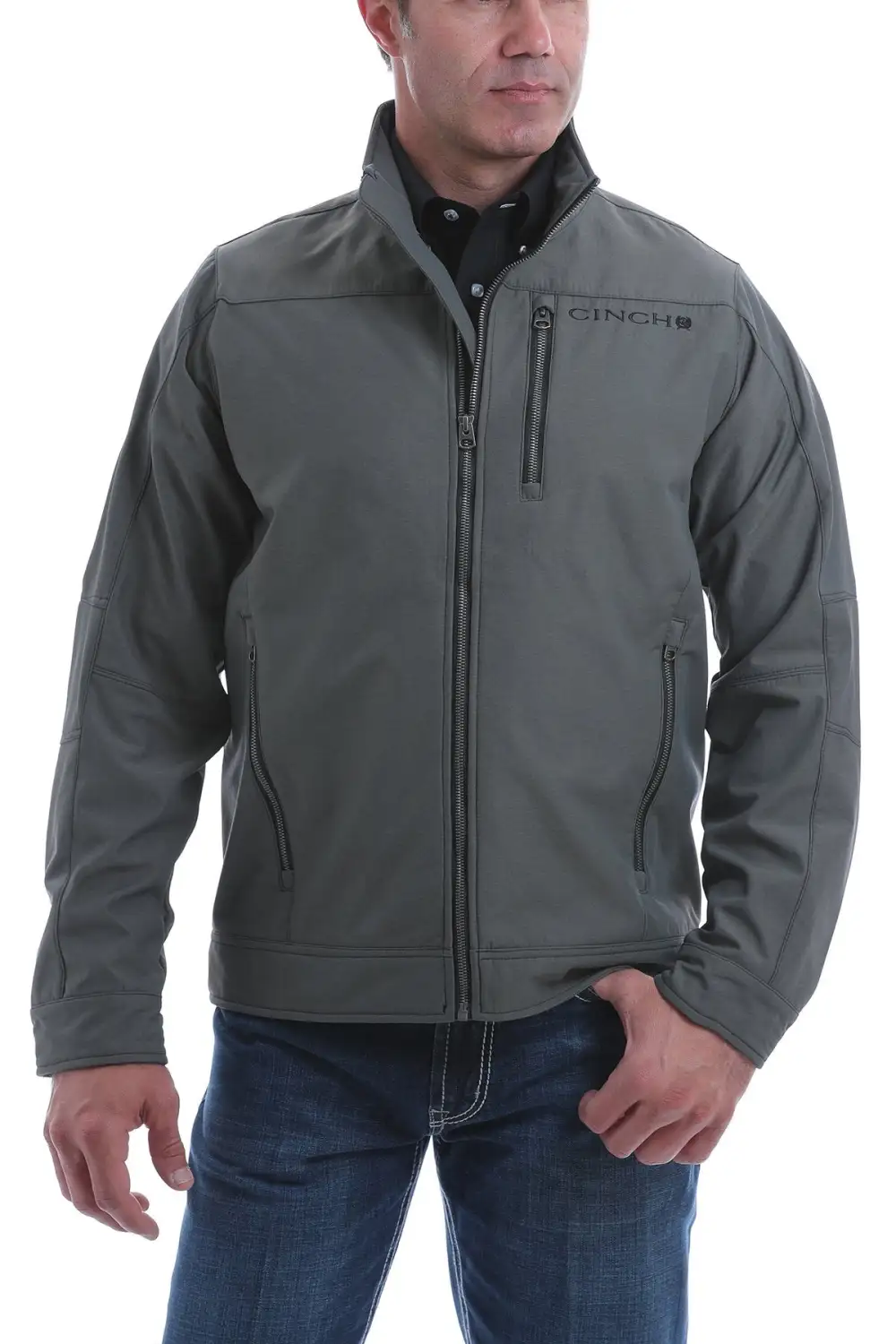 MEN'S TEXTURED BONDED JACKET - OLIVE