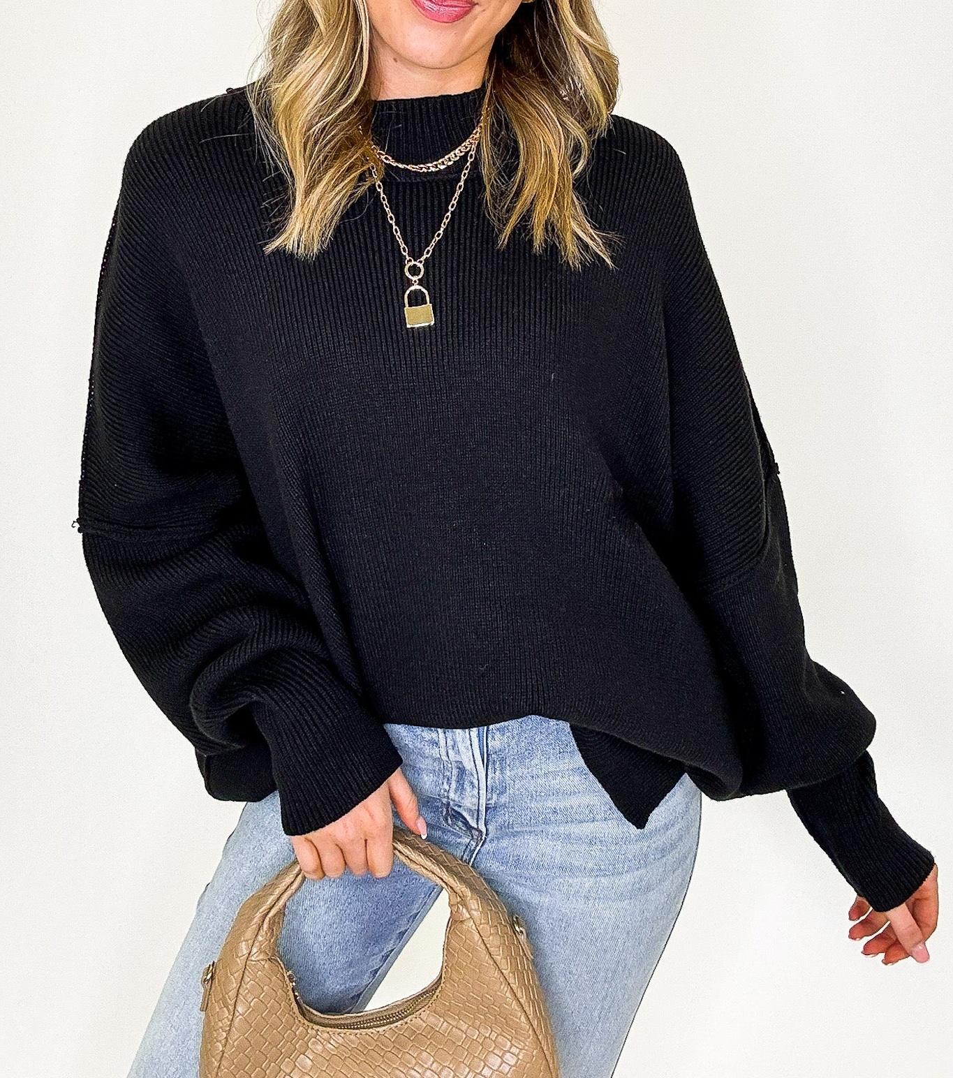 Simple Street Side Slit Oversized Sweater - BACK IN STOCK