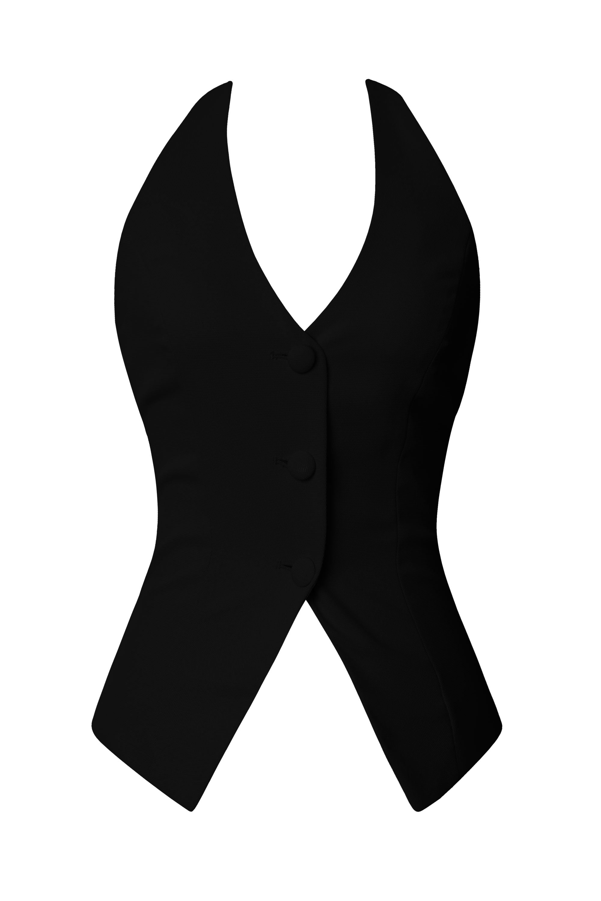 Venetia Black Halter Top Vest