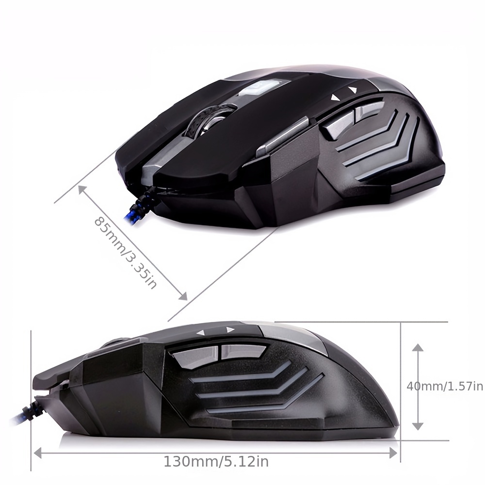Wired Gaming Mouse 7 Button Backlit Ergonomic USB Mice 5500 DPI Backlight Adjustable Optical Mice For PC Gamer Computer Desktop