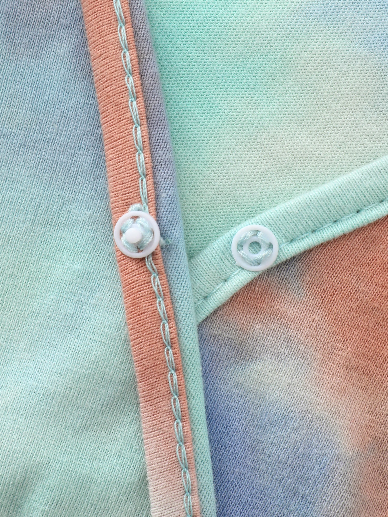 Cotton Color Gradient Wrap Neckline Midi Dress