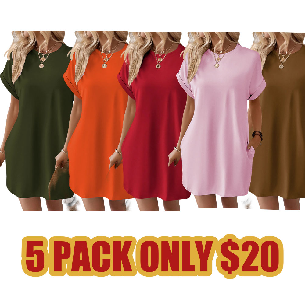 👗 Women’s Relaxed Fit Long‑Sleeve Shirt Dress