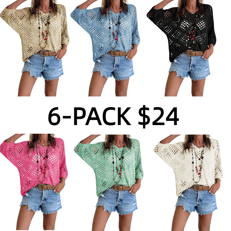 Women's Bohemian-Inspired Beige Crochet Top with V-Neck