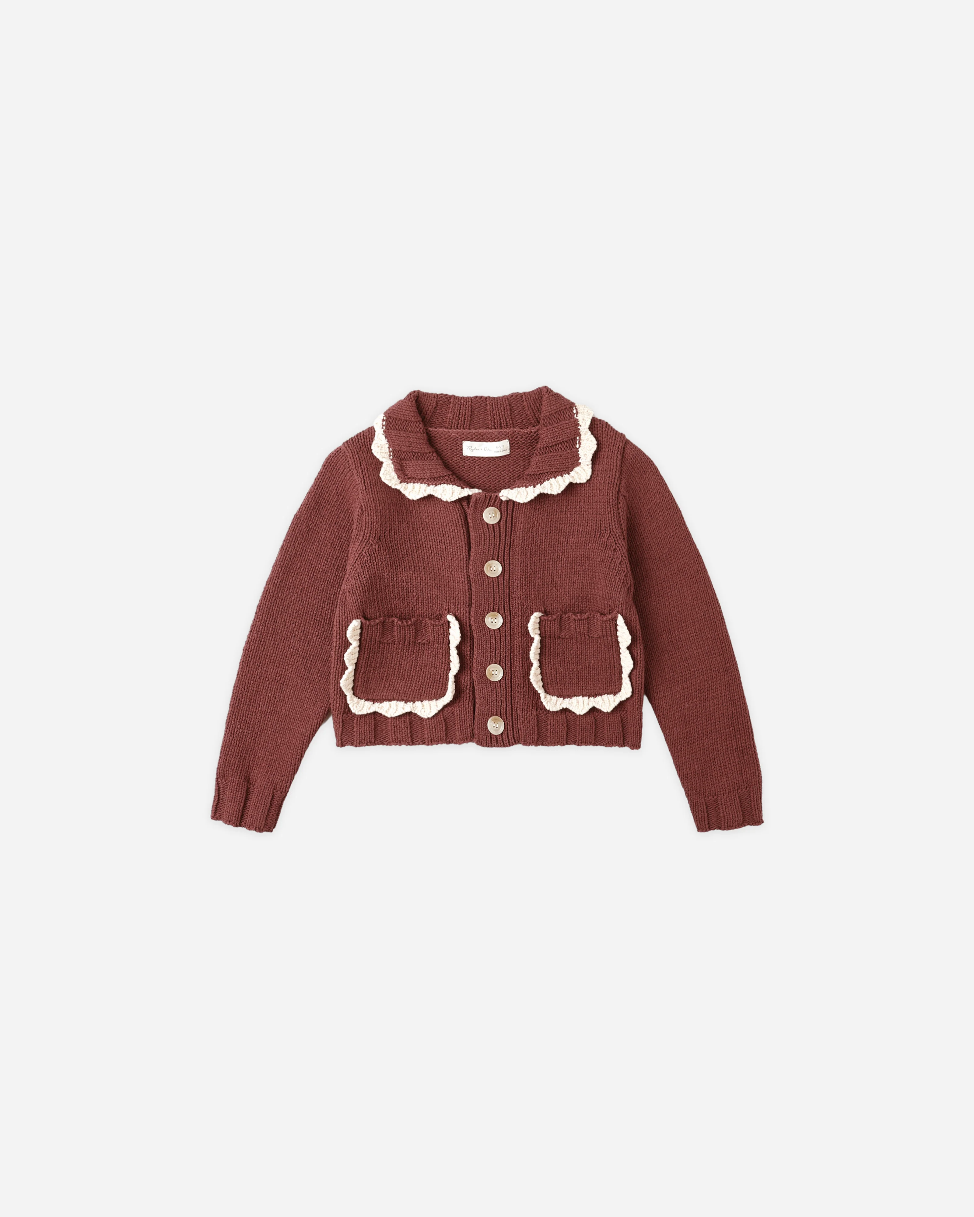 Collared Cardigan || Burgundy