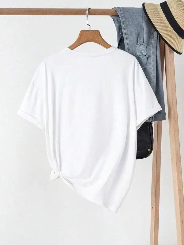 Women's Solid Round Neck Tee