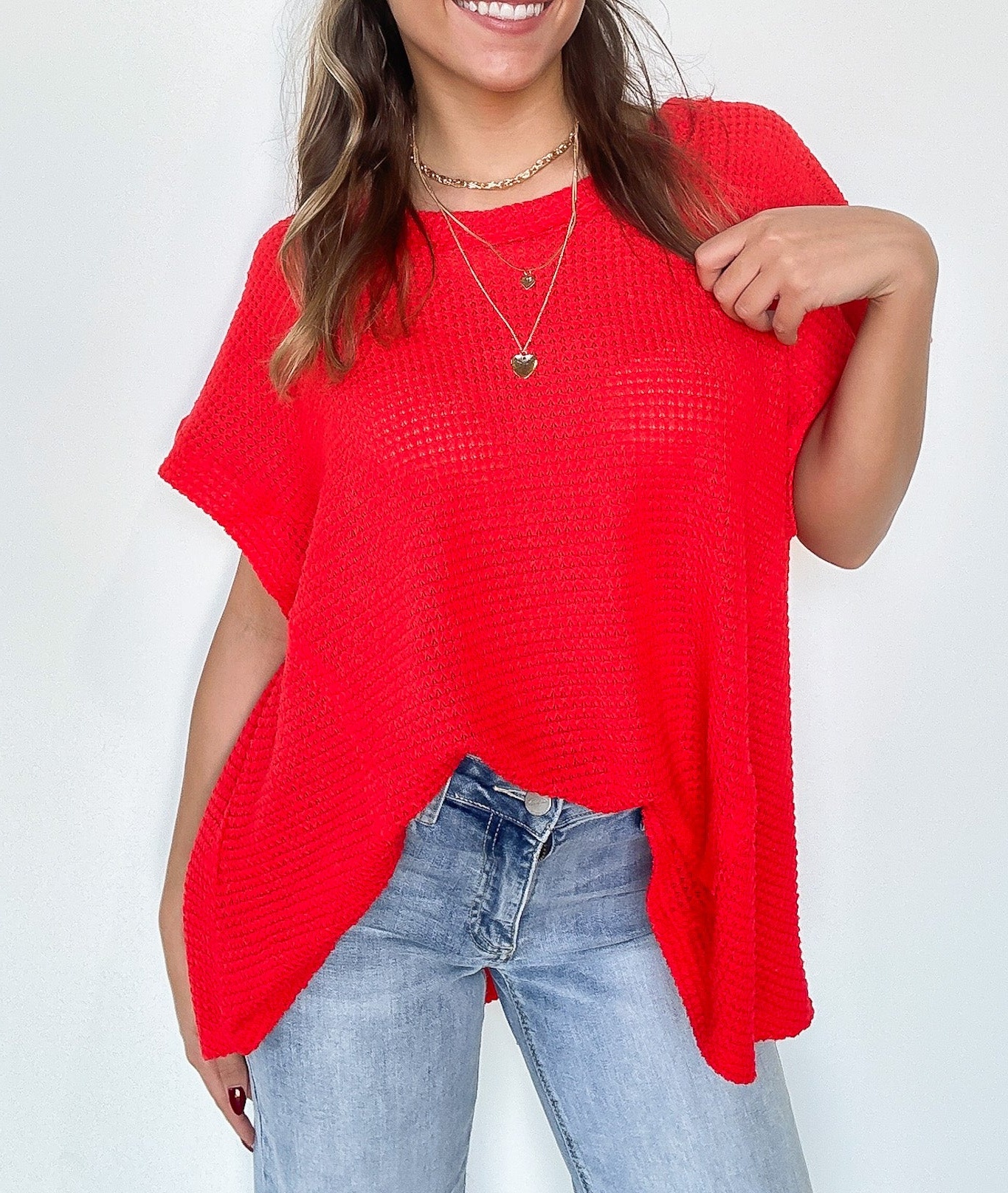 Free Flow Raw Edge Knit Top