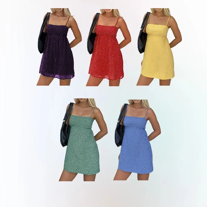 Women's Polka Dot Print Tube Dress