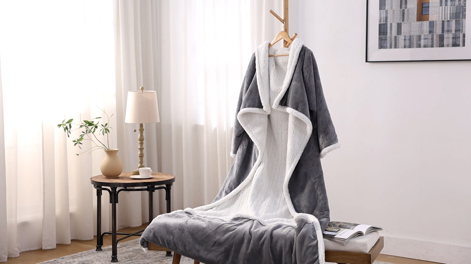 🎁CHRISTMAS PROMOTION-Wearable Electric Clothing With Sleeve And Foot Pockets 6 Heating Levels And Long Heating Times