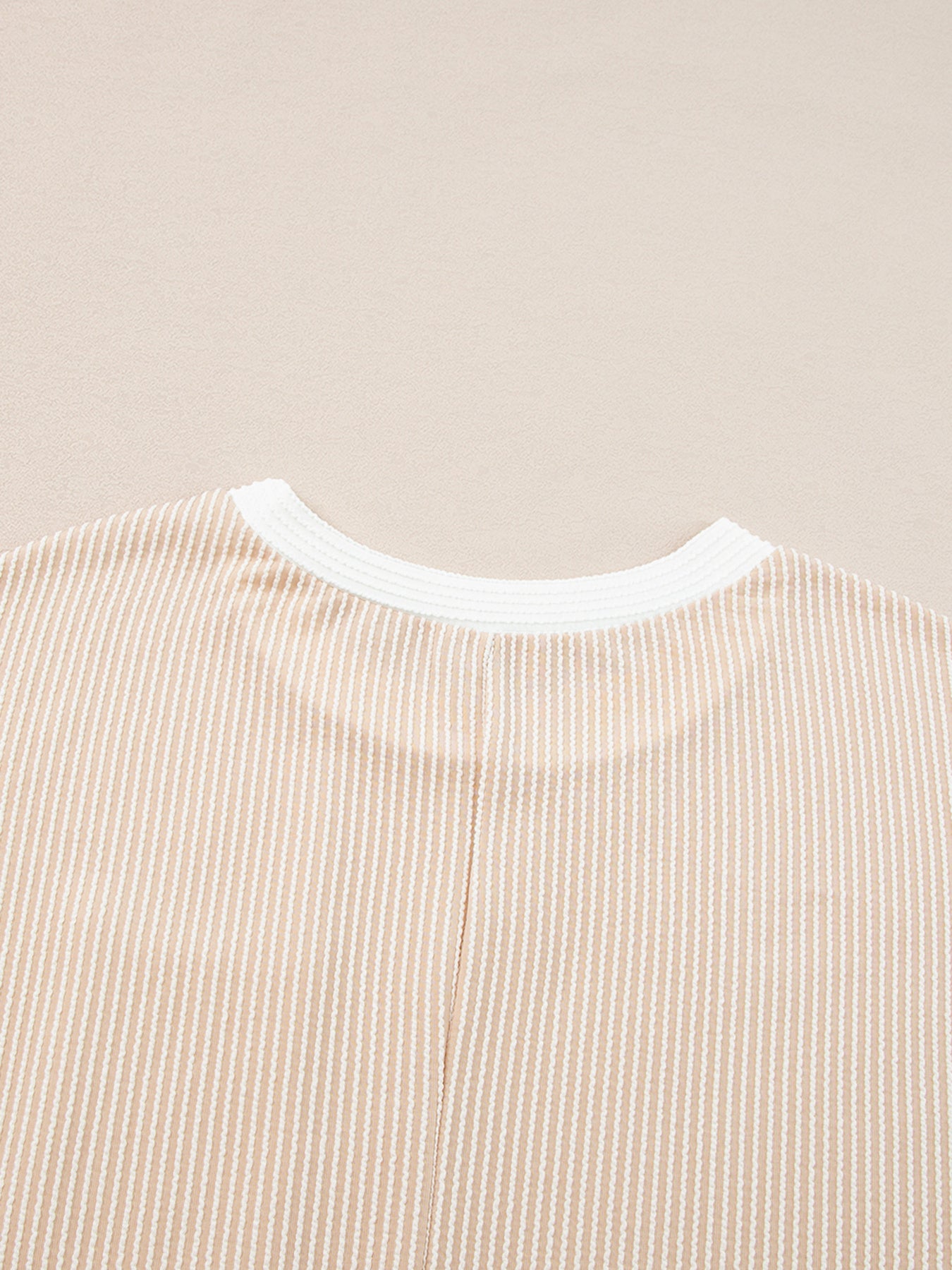 Twisted Ribbed Color Block Trim T Shirt Shift Dress