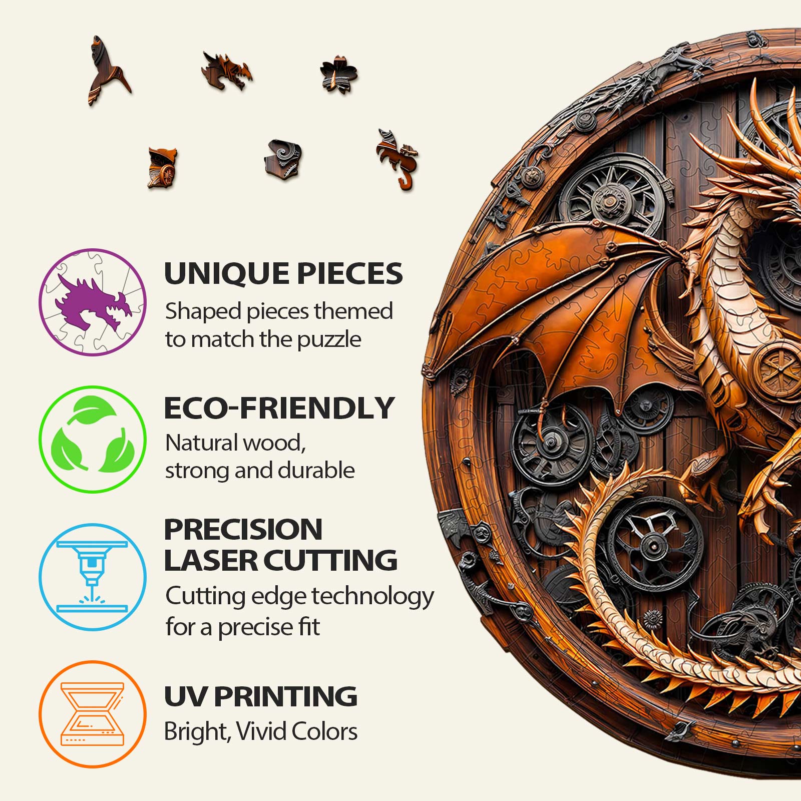 Mechanical Dragon-1 Wooden Jigsaw Puzzle
