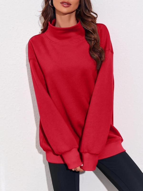 Women's Cozy Oversized Turtleneck Sweatshirt