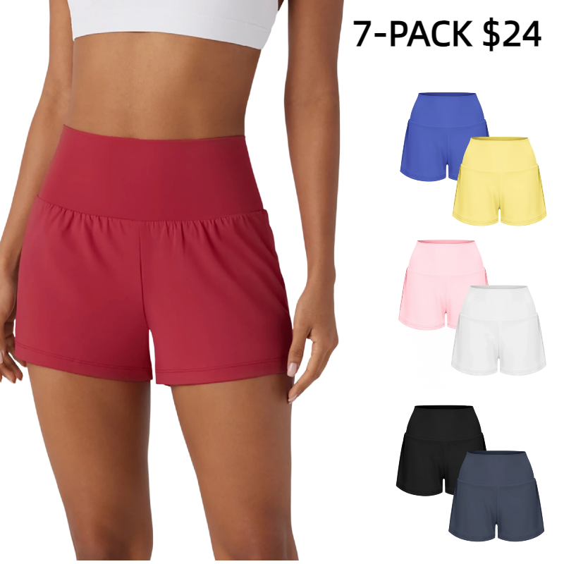 High Waisted Back Pocket & Side Hidden Pocket 2-in-1 Yoga Shorts 3