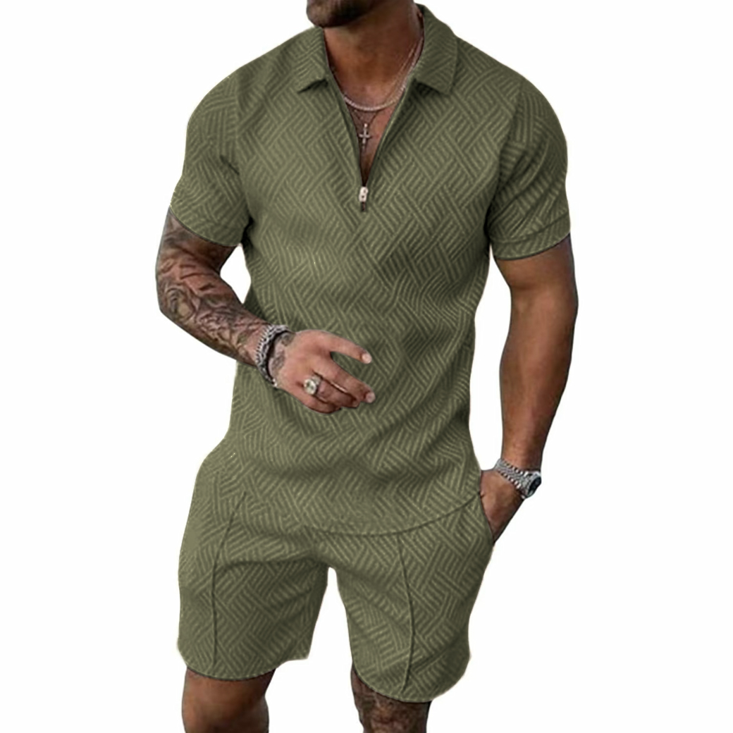 Men's Summer 2-Piece Polo & Shorts Set – Casual, Breathable Outfit