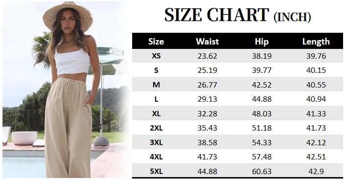 Women's Cotton Linen Summer Palazzo Pants