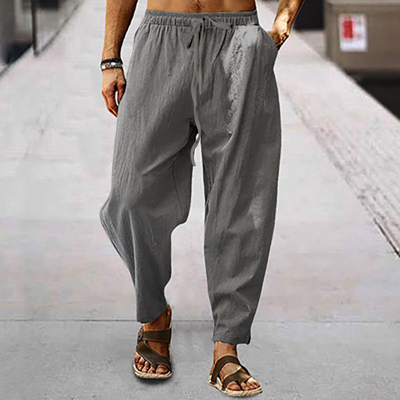 Men's Vintage Drawstring Casual Cotton Linen Pants